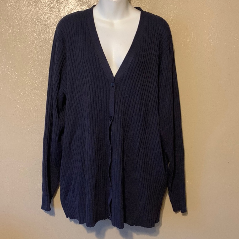 Lane Bryant size 22/24 navy button down business casual sweater NWT
